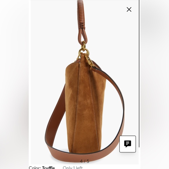 NWT Staud CHOCOLATE BROWN MEL SUDED SHOULDER BAG - Picture 4 of 10